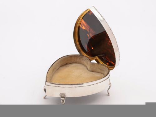 Edwardian Silver and Tortoise Shell Trinket Box London 1909