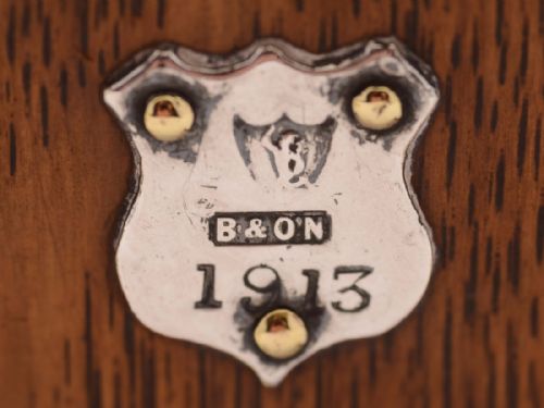 Victorian Oak and Silver Plated Egg Cruet Circa 1890