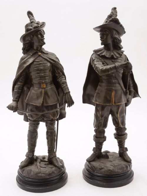 Large Pair of French Spelter Figures Circa 1890