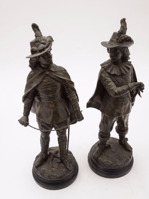 Large Pair of French Spelter Figures Circa 1890
