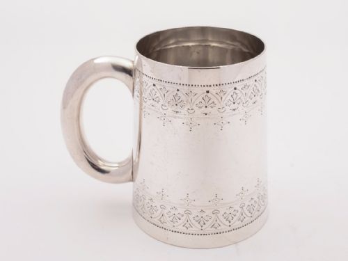 Victorian Silver Pint Tankard London 1881