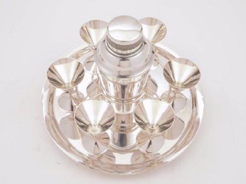 Art Deco Silver Plated Cocktail Set Circa 1930