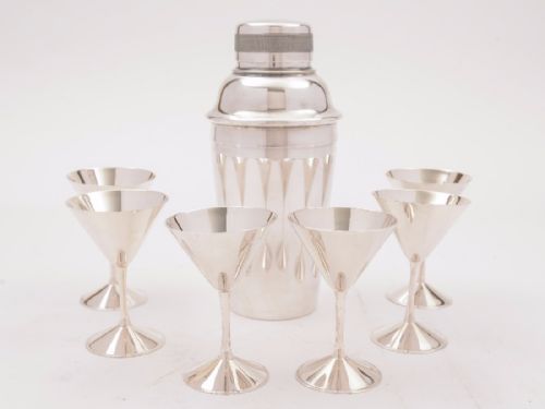 Art Deco Silver Plated Cocktail Set Circa 1930
