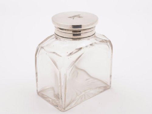 Victorian Silver Topped Tea Caddy London 1891