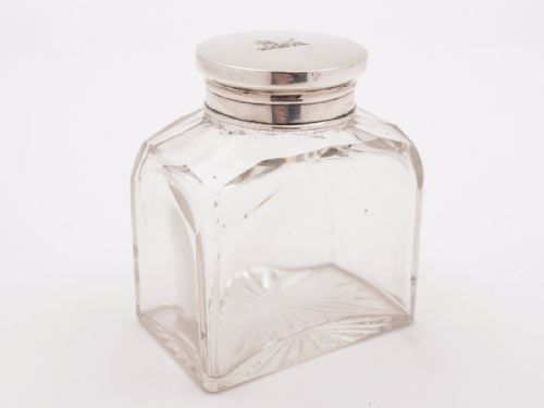 Victorian Silver Topped Tea Caddy London 1891