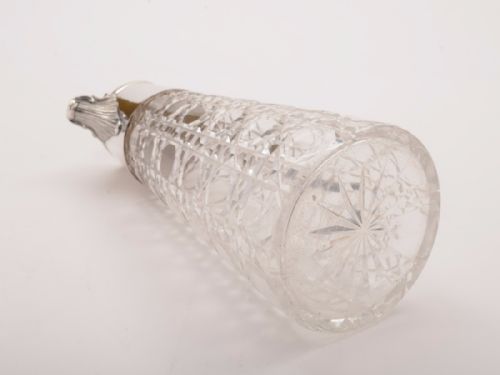 Victorian Cut Glass and Silver Plated Claret Jug Circa 1880