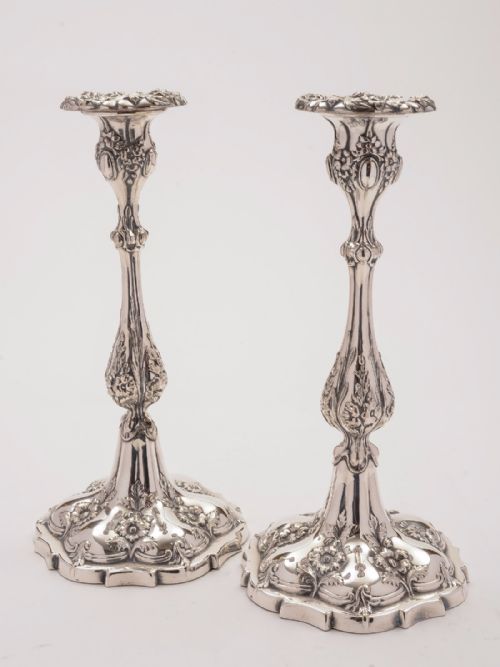 Pair of Victorian Silver Plated Candlesticks Circa 1880