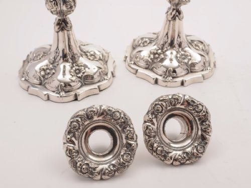 Pair of Victorian Silver Plated Candlesticks Circa 1880