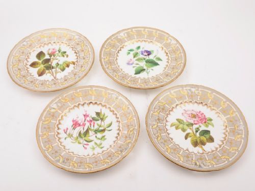 Set of 4 Victorian Dessert Plates Circa 1890