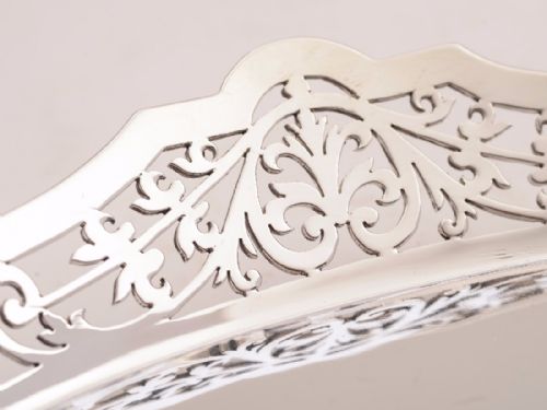 Edwardian Oval Silver Plated Gallery Tray Circa 1905