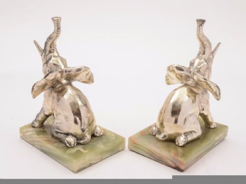 Pair of Art Deco Elephant Bookends Circa 1930