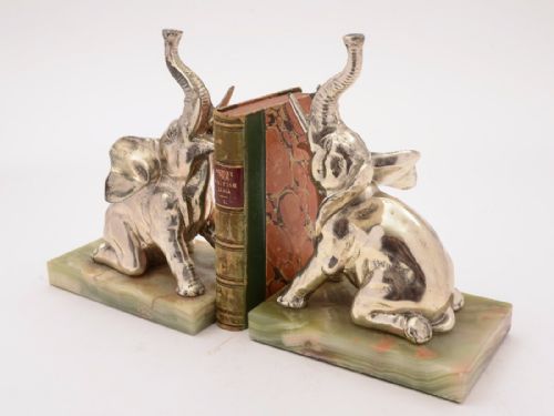Pair of Art Deco Elephant Bookends Circa 1930