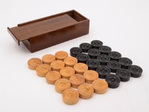 Edwardian Boxed Draughts/Backgammon Set Circa 1905