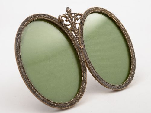 French Brass Double Photo Frame Circa 1920
