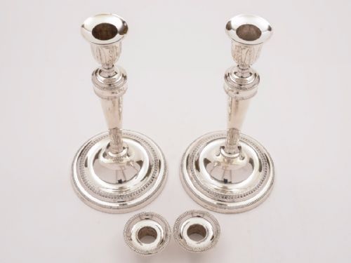 Pair of Tall Silver Candlesticks London 1912