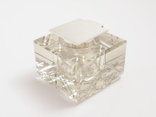 Scholars Silver Topped Ink Pot Birmingham 1937 