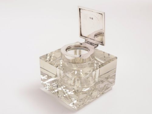 Scholars Silver Topped Ink Pot Birmingham 1937