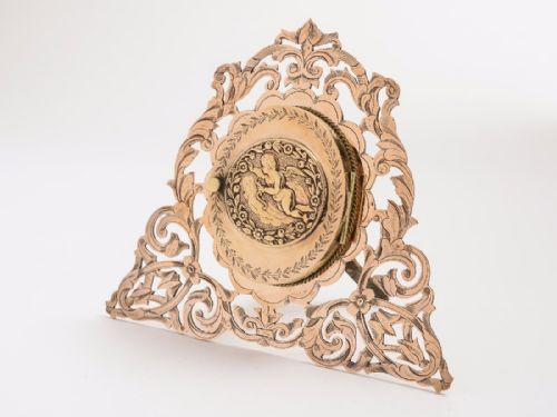 Victorian Cupid Double Photo Frame  Circa 1880