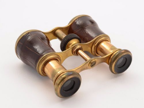 Pair of Crocodile Skin Opera Glasses Circa 1900