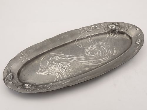Large Kayserzinn Art Nouveau Pewter Platter