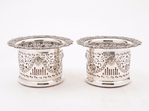 Pair of Victorian Silver Plated Champagne Coasters Circa 1880