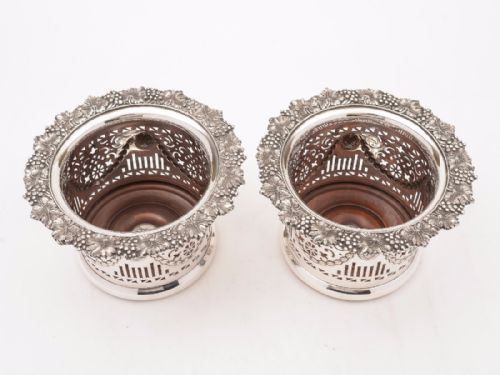 Pair of Victorian Silver Plated Champagne Coasters Circa 1880