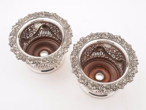 Pair of Victorian Silver Plated Champagne Coasters Circa 1880