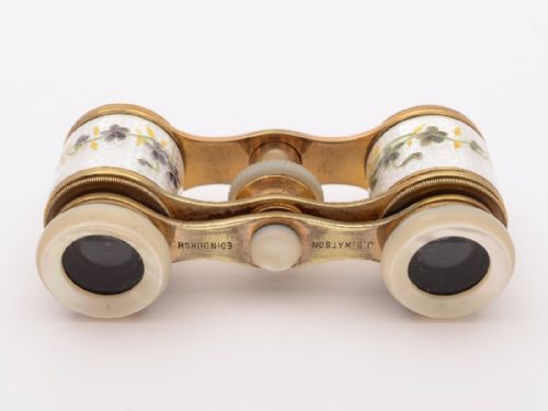 Edwardian Brass and Enamelled Opera Glasses Circa 1905