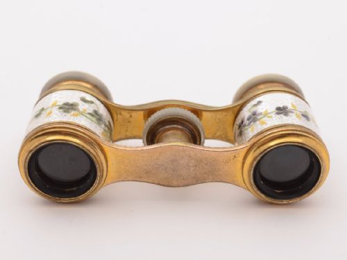 Edwardian Brass and Enamelled Opera Glasses Circa 1905