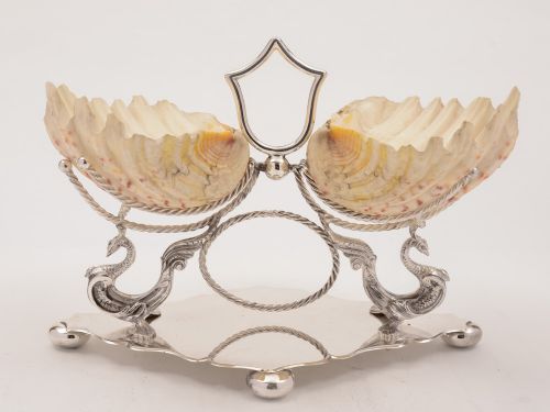 Victorian Shell and Silver Plated Centrepiece