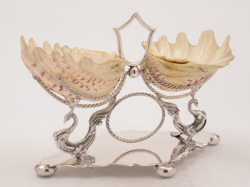 Victorian Shell and Silver Plated Centrepiece