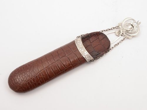 Crocodile Leather and Silver Glasses Case