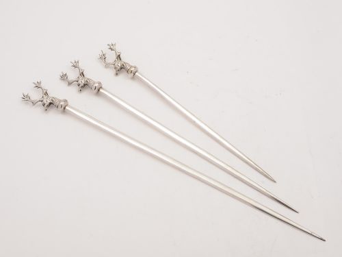 Set of Venison Meat Skewers Circa 1900