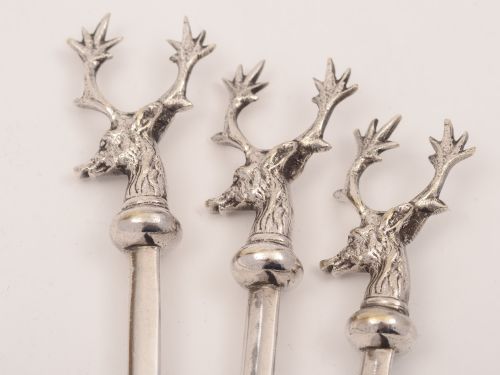 Set of Venison Meat Skewers Circa 1900