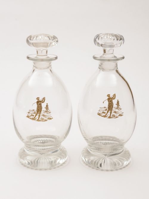 Pair of Edwardian Golfing Decanters Circa 1905