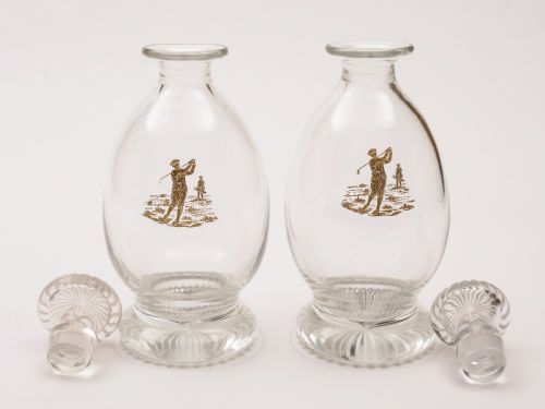 Pair of Edwardian Golfing Decanters Circa 1905