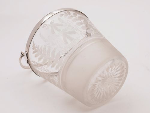 20th Century Glass and Silver Plated Ice Bucket Circa 1920