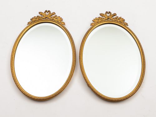 A Pair of French Brass Mirrors Circa 1910