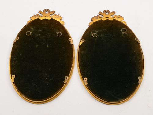 A Pair of French Brass Mirrors Circa 1910