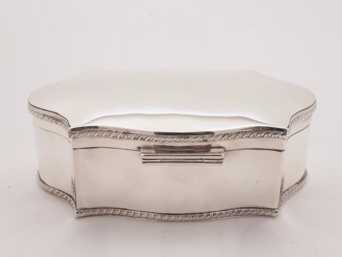 Silver Plated Serpentine Shaped Box Circa 1920