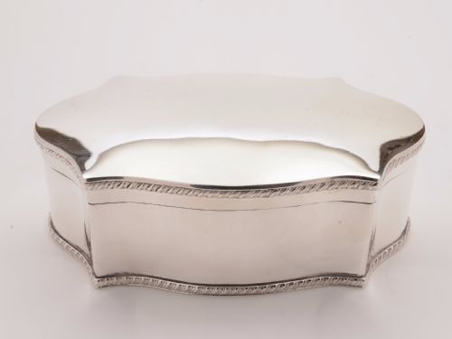 Silver Plated Serpentine Shaped Box Circa 1920