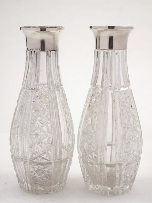 Pair of Estonian Cut Crystal Vases Circa 1920