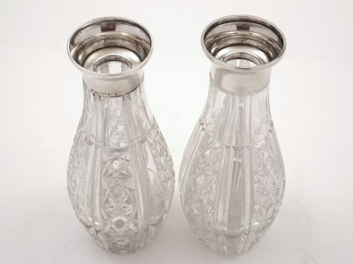 Pair of Estonian Cut Crystal Vases Circa 1920