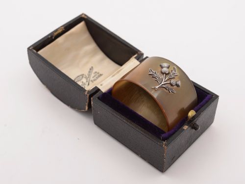 Scottish Horn and Silver Napkin Ring Circa 1900