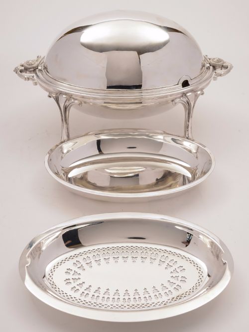 Victorian Silver Plated Rollover Dish Circa 1890