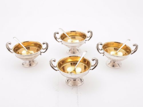 Set of 4 Silver Trophy Salts Birmingham 1929