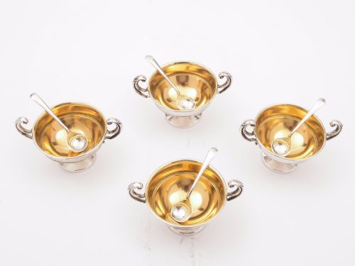 Set of 4 Silver Trophy Salts Birmingham 1929