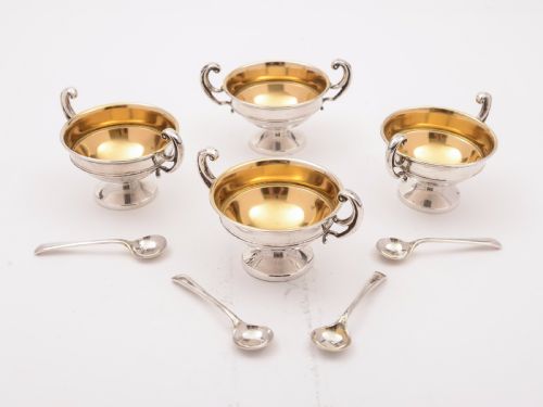 Set of 4 Silver Trophy Salts Birmingham 1929