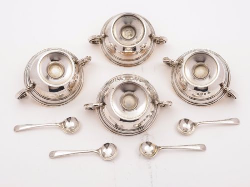 Set of 4 Silver Trophy Salts Birmingham 1929