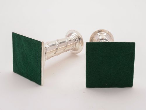 Pair of Small Edwardian Silver Plated Candlesticks 1902
